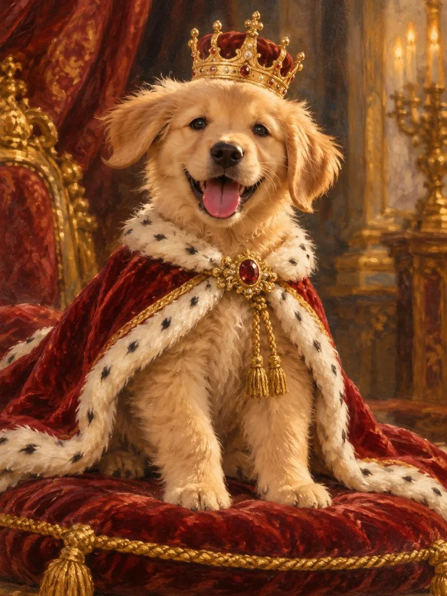 Pet da realeza · Pintura a óleo